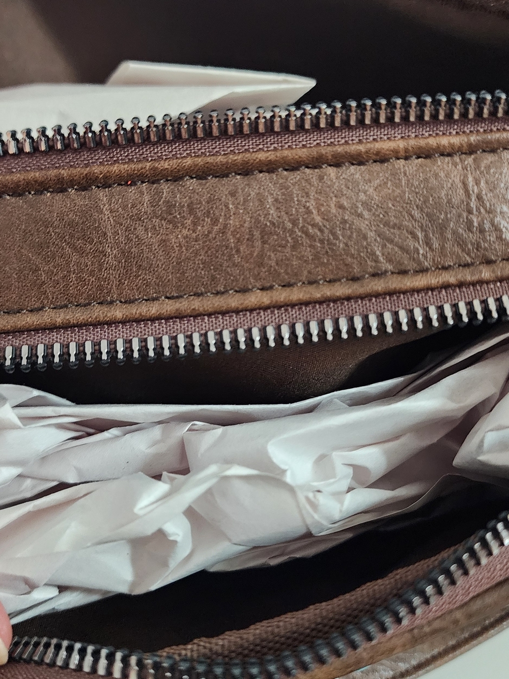 Western Style Embossed Brown Vegan Leather Crossbody Bag with Turquoise Accent - Picture 5 of 11